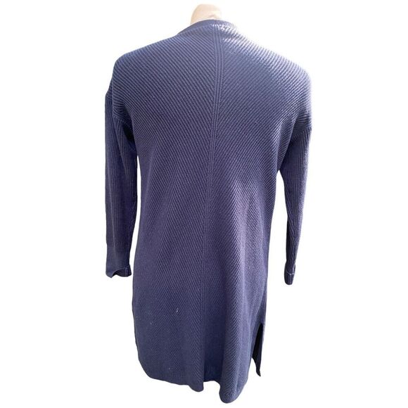 LL Bean Shaker Knit Open Long Cardigan Size M Blue - Picture 3 of 12